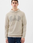 GAP Худи с памук с лого Светло сив/Светло бежово