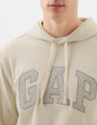 GAP Худи с памук с лого Светло сив/Светло бежово