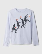 GAP Памучна блуза с принт Ледено синьо