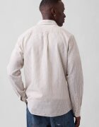 GAP Риза с лен и памук с класическа яка Светло бежово