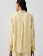 GAP Риза с лен с копчета Жълт