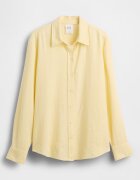GAP Риза с лен с копчета Жълт