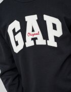 GAP Суитшърт с принт и овално деколте Черен