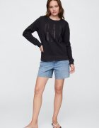 GAP Свободен суитшърт с лого Черен