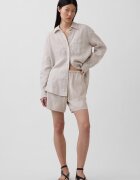 GAP Свободна ленена риза Светло кафяво