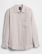 GAP Свободна ленена риза Светло кафяво
