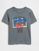 GAP Тениска с лого Сив/Оранжев/Син