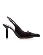 Gemelli Shoes Кожени обувки Fairy с отворена пета - Черен