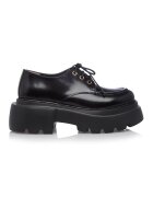 Gemelli Shoes Кожени обувки с масивен ефект - Черен