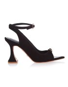 Gemelli Shoes Кожени сандали Dorothea с остър връх - Черен