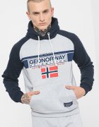 Geo Norway Худи Gabin с ръкави реглан Сив меланж/Тъмносин