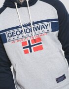 Geo Norway Худи Gabin с ръкави реглан Сив меланж/Тъмносин