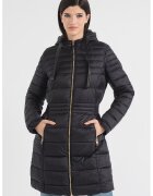 Geographical Norway Дълго зимно яке Beya с джобове с цип - Черен