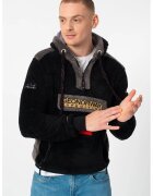 Geographical Norway Худи Gymclass с къс цип - Черен/Tъмносив