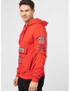 Geographical Norway Худи Gymclass с къс цип и бродирано лого - Червен