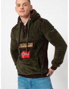 Geographical Norway Худи Gymclass с къс цип - Кафяв/Бледозелен