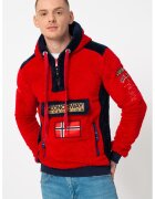Geographical Norway Худи Gymclass с къс цип - Тъмночервен/Тъмносин