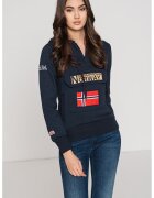 Geographical Norway Худи Gymclass с връзка и бродирано лого - Червен/Бежов/Тъмносин
