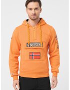 Geographical Norway Худи Gymclass с връзка и бродирано лого - Оранжев