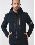 Geographical Norway Худи с цип и лого - Бял/Тъмносин