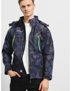Geographical Norway Камуфлажно зимно яке Techno с отделяща се качулка - Каки/Тъмносин