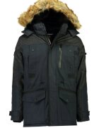 Geographical Norway Мъжка тъмносиня зимна парка от 100% полиестер със сваляща се качулка