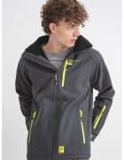 Geographical Norway Непромокаемо яке Ritchone с отделяща се качулка - Лайм зелено/Tъмносив