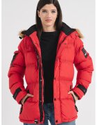 Geographical Norway Подплатена зимна парка Bonapart с качулка - Червен