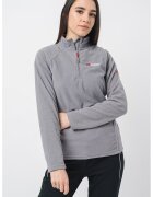Geographical Norway Поларен суитшърт с къс цип и ръкави реглан - Пепеляво сиво