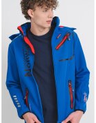Geographical Norway Яке Royaute с качулка и цип - Червен/Кралско Синьо