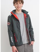Geographical Norway Яке Royaute с качулка и цип - Червен/Tъмносив