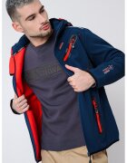 Geographical Norway Яке Royaute с лого и джобове - Червен/Черен/Петролно синьо