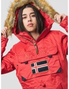 Geographical Norway Зимно яке Aubergine с качулка - Червен