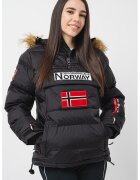 Geographical Norway Зимно яке Belancolie с бродирано лого - Бял/Черен/Аленочервен