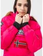 Geographical Norway Зимно яке Belancolie с бродирано лого - Бял/Черен/Фуксия