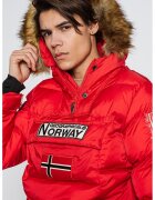 Geographical Norway Зимно яке Bilboquet с качулка - без закопчаване - Червен