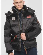Geographical Norway Зимно яке Celian с качулка - вата и лого - Червен/Черен