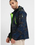 Geographical Norway Зимно яке с качулка и принт - Сив/Тъмносин