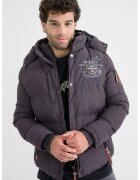 Geographical Norway Зимно яке Verveine с отделяща се качулка - Меланж тъмно сиво