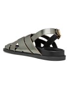Geox Кожени сандали с отворена пета Тъмнозелен