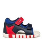Geox Сандали с еко кожа и велкро - Червен/Тъмносин