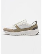 Geox Спортни обувки Herren Plus от текстил с еко кожа - Бял/Камел