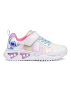 Geox Спортни обувки от еко кожа с шарка на Stitch и LED светлини Бял/Розово