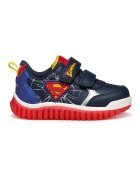 Geox Спортни обувки от еко кожа с велкро - Червен/Тъмносин