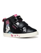 Geox Спортни обувки от велур с декорации и детайл с Minnie Mouse - Черен/Мръснобял/Розово