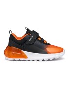 Geox Спортни обувки с лого и велкро - Черен/Мандарина