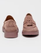 Geox Велурени мокасини Spherica с пискюл Прашно розово