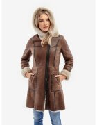 Gerali Tailoring Дамско палто от естествен агнешки косъм модел Carina
