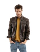 Gerali Tailoring Мъжко яке - модел Robert - естествена кожа - - Кафяв