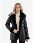 Gerali Tailoring Палто от естествен косъм - Дамски модел Напалан - Черен